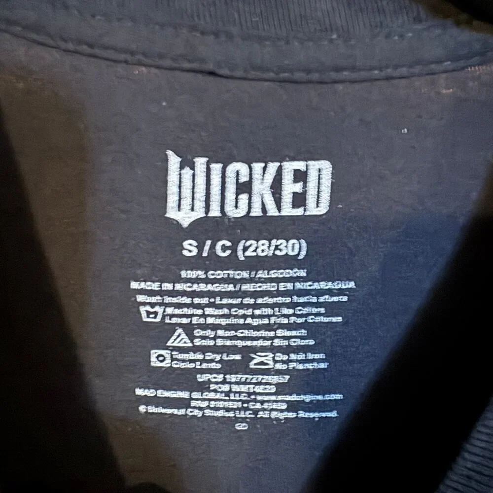 WICKED T-Shirt Men's Black Small Emerald City Wizard of Oz Cotton Tee